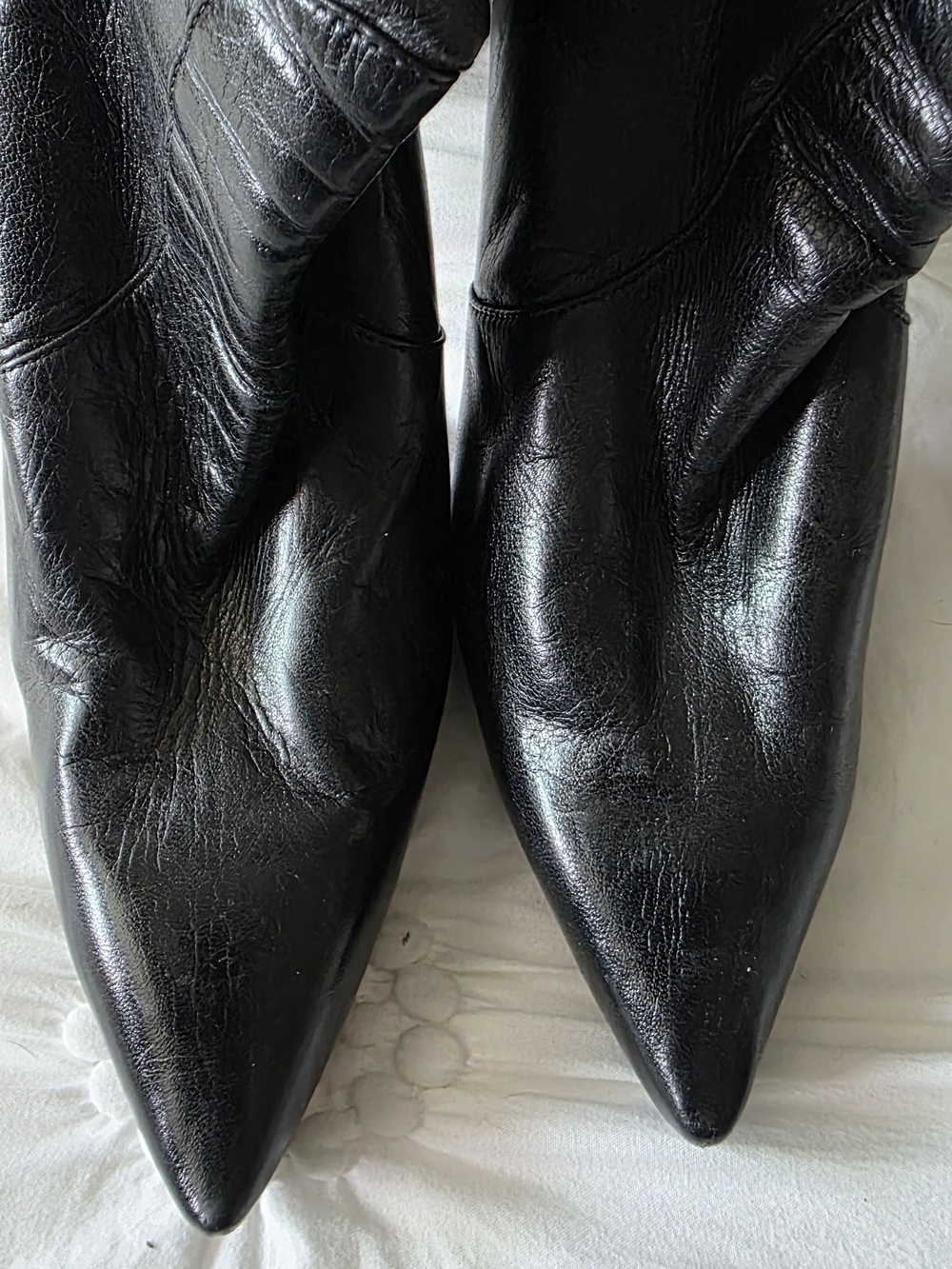 Jimmy Choo Women's Black Over-the-Knee Leather High-Heel Boots Sz 38 - Picture 7 of 7